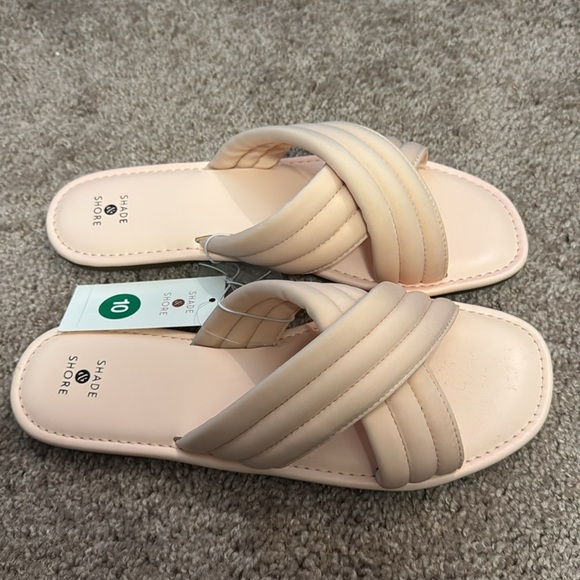 Shade & Shore Maxie Crossband Slide Sandals Size 10 Color Blush - Picture 5 of 7